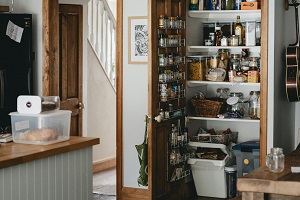 kitchen shelf plants, greenery in kitchen